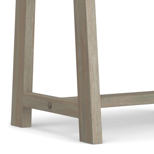 SIMPLIHOME Sawhorse SOLID WOOD 24 Inch Wide Modern Industrial Bedside Nightstand Table in Distressed Grey, For the Living Room and Bedroom - WoodArtSupply