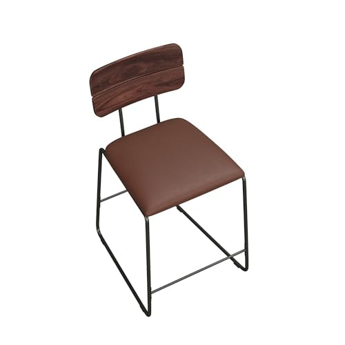 Walker Edison Modern 2-Piece Minimalist Counter Stools with Wooden Back, Set of 2, Brown Walker Edison