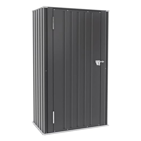 Greesum Outdoor Metal Storage Cabinet, 55'' Lockable Tall Shed, Vertical Tool Organizer Without Shelves for Garage, Patio, Backyard, Home & Lawn, Black Greesum