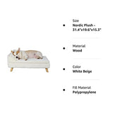 BingoPaw Elevated Pet Bed,Nordic Pet Stool Bed with Cozy Pad Waterproof,Pet Chair with Sturdy Wood Legs for Small Dog Kitten BingoPaw