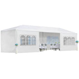 10x30ft Ez Pop up Canopy Tent with 8 sidewalls Easy Up Commercial Outdoor Canopy Wedding Party Tents for Parties All Season Wind & Waterproof Gazebo with Roller Bag (White, 10x30') AYJOIR
