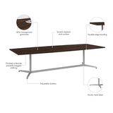 BOWERY HILL 120W x 48D Boat Shaped Conference Table in Black Walnut BOWERY HILL
