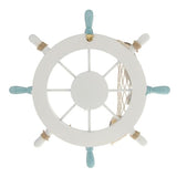 Rienar Nautical Beach Wooden Boat Ship Steering Wheel Fishing Net Shell Fish Home Wall Décor(11" Diameter) Rienar