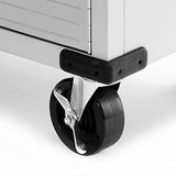 Seville Classics UltraHD Heavy Duty Rolling Cabinet Workbench Table w/Solid Wood Top Workstation for Garage, Warehouse, Office, Workshop, 34.5" H, 2-Door (28" W x 18" D), Granite Seville Classics