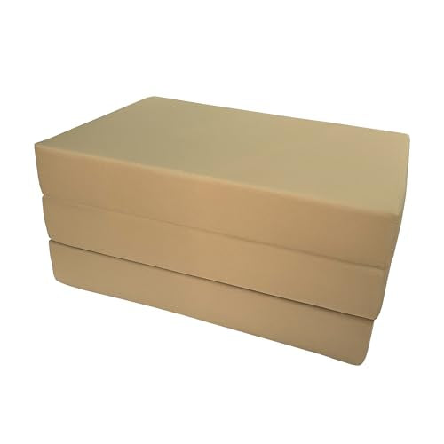 D&D Futon Furniture Tan Twin Size Shikibuton Trifold Foam Beds 6 x 39 x 75, 1.8 lbs high Density Foam, Folding Mattresses D&D Futon Furniture