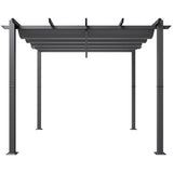 VEVOR 10'x10' Outdoor Retractable Pergola with Canopy, Aluminum Pergola with Retractable Canopy, Modern Pergola with Sun Shade Canopy for Patios, Gardens, Decks, Backyards (Gray) VEVOR