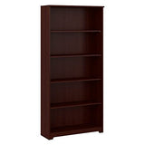 Bush Furniture Cabot Tall 5 Shelf Bookcase in Harvest Cherry - Stylish and Sturdy Storage Solution for Home and Office Bush Business Furniture
