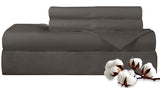 ROYALE LINENS 300 Thread Count 100% Long Staple Combed Cotton Sheet Set - 4 Piece Full Bed Sheets - 1 Fitted, 1 Flat, 2 Pillow Cases -Soft Cool & Crisp Sheet Set (Full, Grey) ROYALE LINENS
