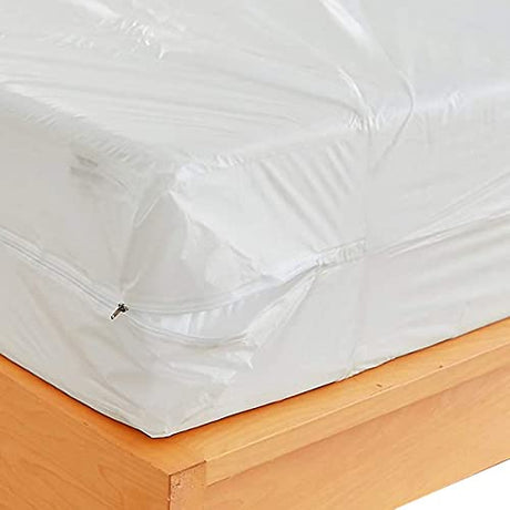 Waterproof Zippered Plastic Mattress Protector Encasement, Vinyl Mattress Bed Cover Proof (King Size) SOFINNI