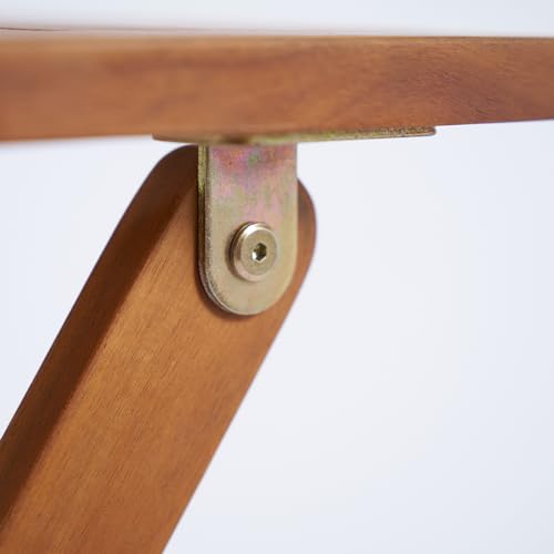 Outsunny 3 Pieces Patio Bistro Set Foldable Wooden PE Rattan Conversation Furniture Outdoor with Cushions, for Porch, Backyard, Garden, Light Teak Outsunny