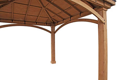 Handy Home Products 19360-6 Brezina 12'x12' Cedar Residential Pavilion and Gazebo - WoodArtSupply