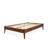 Bme Dinkee 15 Inch Signature Bed Frame Without Headboard - Modern & Minimalist Style with Acacia Wood - 12 Strong Wood Slat Support - Easy Assembly - No Box Spring Neededd - Dark Chocolate, Full Bme