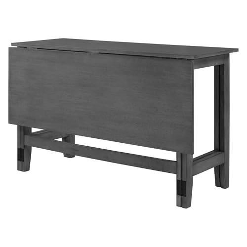Merax Farmhouse Wood Extendable Dining Table with Drop Leaf for Small Places, Modern Freestanding Scalable Desk for Kitchen & Living Room, Gray Merax