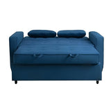 Serta Ainsley 66.5" Convertible Sleeper Loveseat, Full Size, Dreamcoil Comfort, Soft Velvet Fabric, Navy Serta