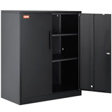 VEVOR Metal Storage Cabinet with 2 Magnetic Doors and 2 Adjustable Shelves, 200 lbs Capacity per Shelf, Locking Steel Storage Cabinet, 42'' Metal Cabinet with 3 Keys, for Office, Garage, Home VEVOR