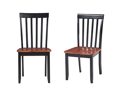 Boraam Bloomington Dining Chair, Black/Cherry, Set of 2 - WoodArtSupply