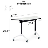 Modular Conference Table,Mobile Conference Room Training Room Tables with Wheels,Foldable Meeting Table Rolling Seminar Table for Office,Modern Flip Top Training Meeting Tables,Suitable 2-10 people(4) MSFDC