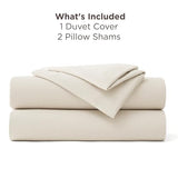 Bedsure Textured Duvet Cover Queen Size - Cotton-Like Polyester Jacquard Duvet Cover Set for All Seasons - 3 Pieces Ultra Soft Bedding Set with 2 Pillow Shams, NO Comforter (Beige, Queen, 90"x90") Bedsure