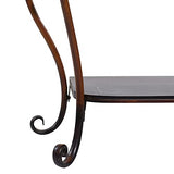 Deco 79 Metal Floral Embossed 1 Shelf Console Table with Ornate Scroll Legs, 43" x 14" x 32", Brown Deco 79