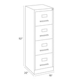 Pemberly Row 4 Drawers 52" Vertical Black Metal Filing Cabinet Lockable Pre-Assembled Stationary Letter Size for Home, Office Pemberly Row