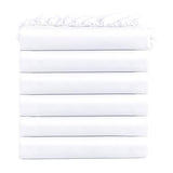 FreshCulture Queen Fitted Sheets, Bulk Pack of 6, Deep Pocket, Soft Microfiber Bottom Sheets for Home, Salons, Hotels, Queen Size Fitted Sheets Only (White) FreshCulture