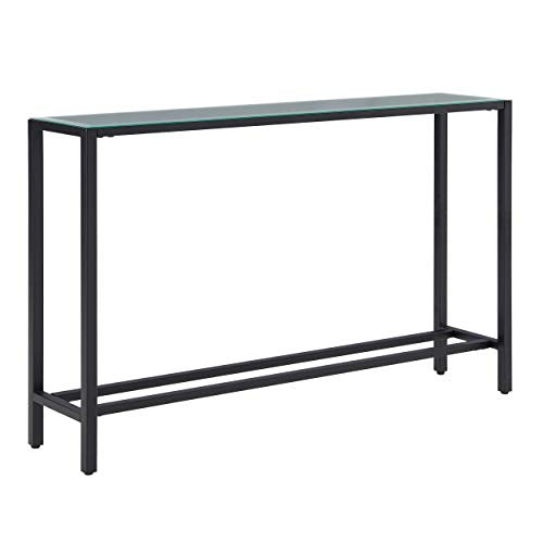 SEI Furniture Darrin Narrow Mirrored Top Console Table, 56", Black SEI Furniture