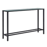 SEI Furniture Darrin Narrow Mirrored Top Console Table, 56", Black SEI Furniture