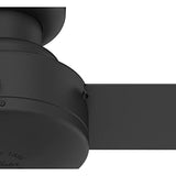 Hunter - Presto Indoor Low Profile Ceiling Fan, Wall Control, 52-inch, Matte Black, Casual-style, 3-speed WhisperWind Motor, 52407, for living rooms, bedrooms, home offices, kitchens Hunter