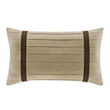 Madison Park Palmer Comforter Set - Faux Suede Design, Striped Accent, All Season Down Alternative Bedding, Matching Shams, Decorative Pillow, Bed Skirt, King (104 in x 92 in), Natural 7 Piece Madison Park