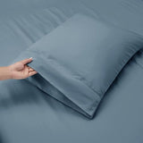 Hearth & Harbor Extra Deep Pocket Sheet Sets, Luxury Soft 6 Piece Bed Sheet Set Fits Mattress 18-24 Inches - Queen, Stone Blue Hearth & Harbor