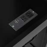 MaiDeHaoo Full Size Gaming Bunk Bed with Desk and Storage Shelves, LED Bunk Bed with Charging Station for Teens Adults, Black MaiDeHaoo
