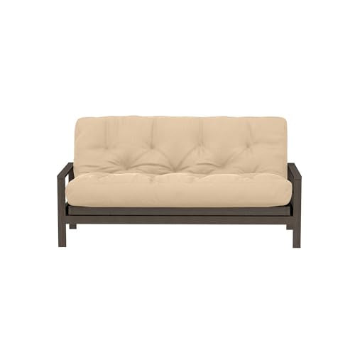Royal Sleep Products by The Futon Factory 6 inch Memory Foam Futon Mattress - Solid Khaki Cover - Queen Size - CertiPUR Certified Foams - Made in USA - (Frame not Included) Royal Sleep Products