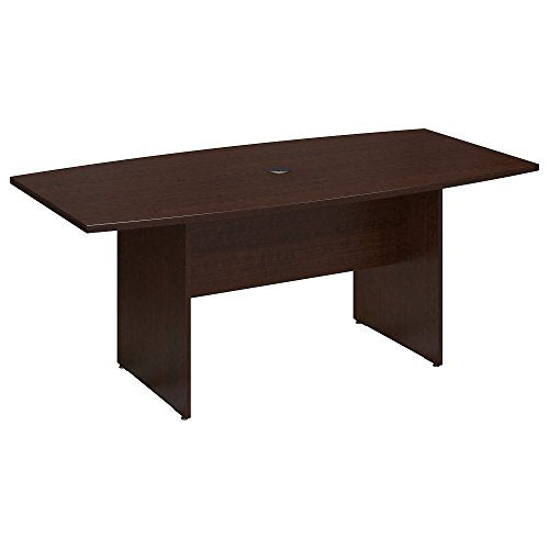 Bush Business Furniture Boat Shaped Conference 4-6 People with Wood Base | Stylish 6 FT Table for Office Boardrooms and Training Rooms, 72W x 36D, Mocha Cherry - WoodArtSupply