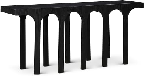 Meridian Furniture 99076Black-T Westfield Collection Art Deco Console Table with Rich Black Oak Finish, Oak Veneer, Mixture of Solid Wood and MDF, 70" W x 18" D x 31" H, Black Meridian Furniture