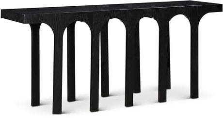 Meridian Furniture 99076Black-T Westfield Collection Art Deco Console Table with Rich Black Oak Finish, Oak Veneer, Mixture of Solid Wood and MDF, 70" W x 18" D x 31" H, Black Meridian Furniture