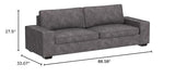 LEISLAND 88.58" Modern Sofas Couches for Living Room, Chenille Deep Seat Sofas & couches with Metal, Removable Low-Back Sofa Cushion and Detachable Sofa Cover/Easy to Install(Dark Grey) LEISLAND