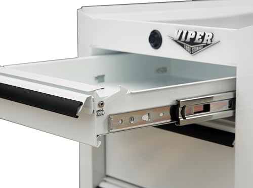 Viper Tool Storage 16-Inch 5-Drawer Rolling Steel Cart, White Viper Tool Storage