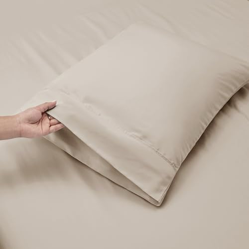 Hearth & Harbor Extra Deep Pocket Sheet Sets, Luxury Soft 6 Piece Bed Sheet Set Fits Mattress 18-24 Inches - Queen, Linen Hearth & Harbor