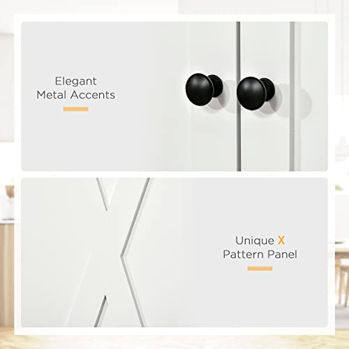 HOMCOM 72" White Traditional Kitchen Pantry Cabinet with Adjustable Shelves and Large Drawer HOMCOM