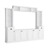 YOPTO 103" Minimalist Entertainment Center Wall Unit Set with Bridge for TVs Up to 75'',Ample Storage Space TV Stand W/Adjustable Shelves,Modernist Large Media Console for Living Room,White YOPTO