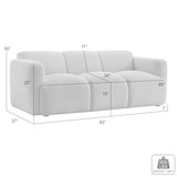 Sierra Modern 83 in. Ivory Boucle Handcrafted Contemporary Sofa for Living Room or Couch for Family Room with Rounded Arms Armen Living