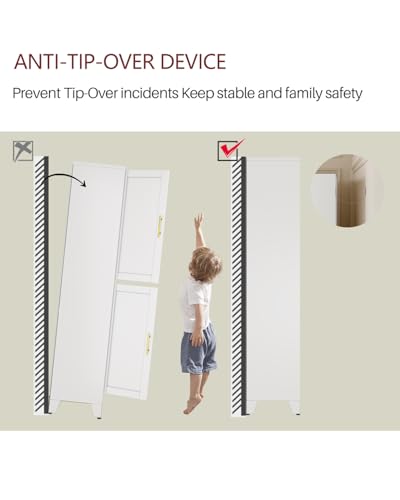 AUEYTVR Metal Bathroom Storage Cabinet,47" Bathroom Storage Unit,Freestanding Bathroom Floor Cabinet with 4 Doors and 2 Adjustable Shelves for Bathroom,Kitchen,Living Room, Dining Room AUEYTVR