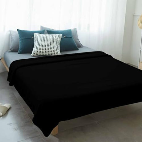 Solid Art Minimalist Pure Black Throw Blanket,Soft Cozy Flannel Blankets Plain Single Dark Color Plush Bedding Throws Lightweight Fleece Blanket for Bed Sofa Couch Home Decor 60x80in Quibro Zynth
