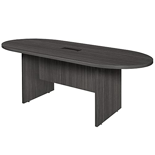 Regency Legacy Racetrack Conference Table with Tabletop Power & Data Port, 71", Ash Grey - WoodArtSupply