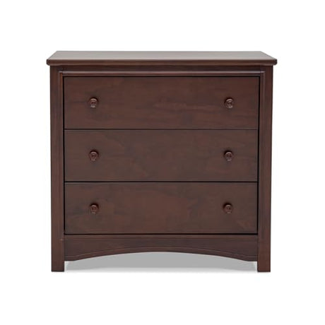 Delta Children Perry 3 Drawer Dresser with Changing Top and Interlocking Drawers, Walnut Espresso Delta Children