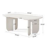 Tribesigns 5ft Conference Table for 4-6 People, 63" Large Meeting Table with Rounded Edges & Curved Base, Rectangle Conference Room Table, Modern Minimalist Workstation for Office, White Tribesigns