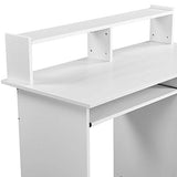 Yaheetech Desk with Keyboard Tray, Home Office Computer Desk Wooden PC Laptop Desk, Morden Sturdy Study Writing Table, White Yaheetech
