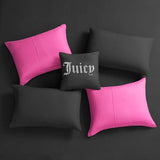 Juicy Couture Alexis Reversible Comforter Set, Full Bed in a Bag – Black/Hot Pink, 8-Piece Bedding Collection Juicy Couture