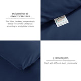 CozyLux Navy Blue King Size Comforter Set, 3 Pieces Solid Breathable Quilted Style Bedding Sets, Luxury Fluffy Soft Bed Set with Down Alternative Comforter for All Season (1 Comforter & 2 Pillowcases) CozyLux