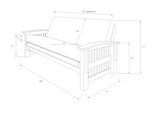 Kodiak Furniture Washington Full Size Futon Frame, Rustic Walnut Hardwood Frame Only, Convertible Couch Base for Living Room and Porch, Mission Style Arms Kodiak Furniture